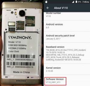 Symphony V110 Flash File