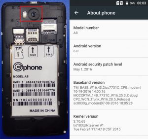 Gphone A8 SPD Flash File