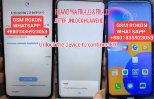 Huawei Y9a FRL-L23 Unlock the device to continue Problem FIX